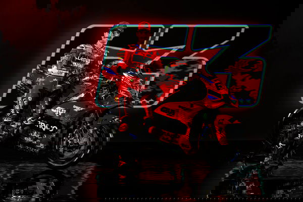 Francesco Bagnaia and his Ducati Desmosedici GP25